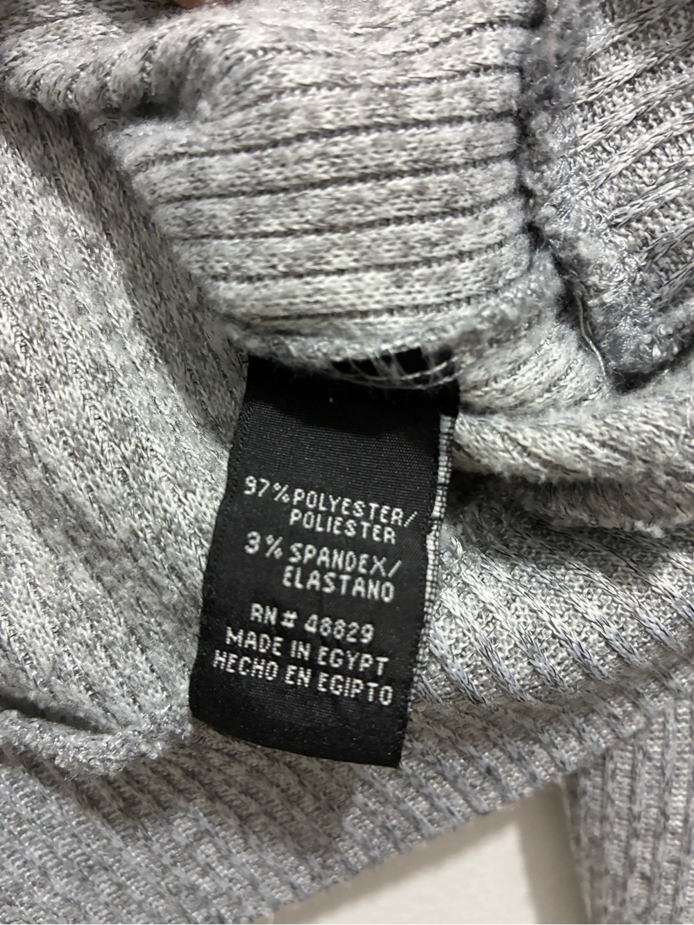 Gray Ribbed Cropped Sweatshirt - Picture 4 of 4